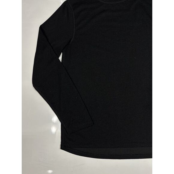 Omni Wool Shirt Men's Large Black Base Layer Wool Blend Crew Neck Long Sleeve - Picture 5 of 13